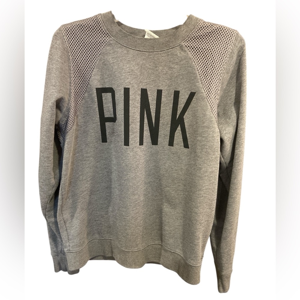 PINK Victoria's Secret Women's Gray Long Sleeve Logo Sweatshirt Size XS